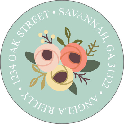 Botanical Bouquet Round Address Labels